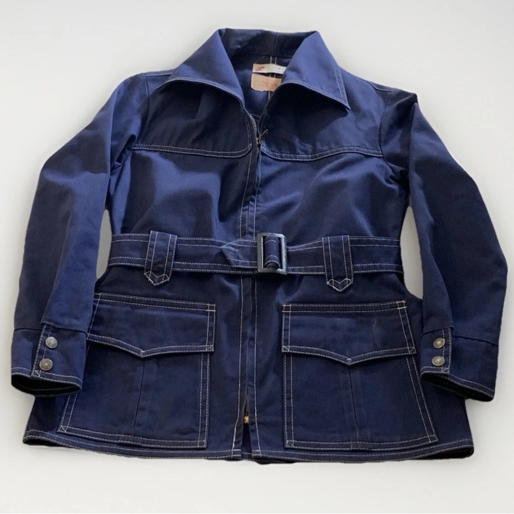 VTG 70s Levi's for Gals Denim Zip Jacket With Belt Big E Rare, SIZE S/M